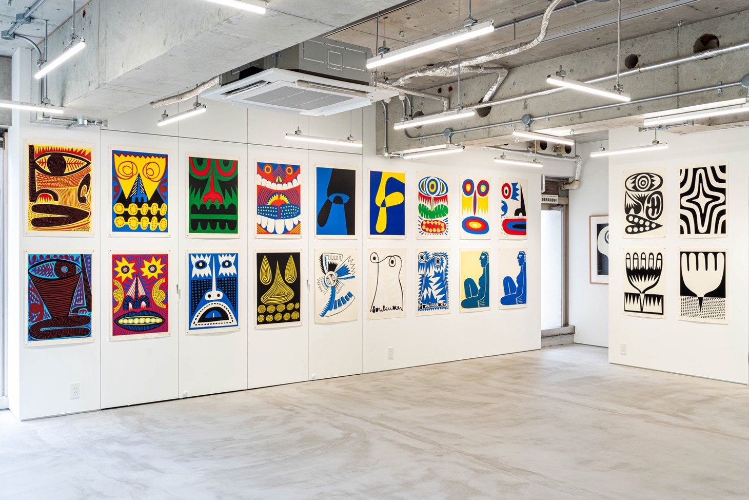 「コマツソウルカッター PARKSIDE EXHIBITION『GIANT STEPS』」展示の様子。