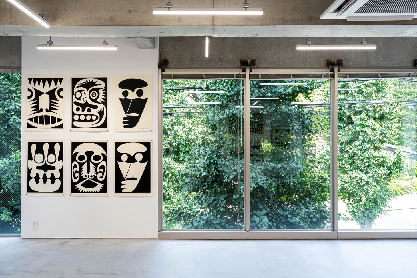 「コマツソウルカッター PARKSIDE EXHIBITION『GIANT STEPS』」展示の様子。