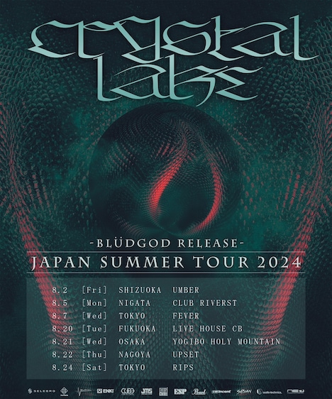 Crystal Lake「BludGod Release Japan Tour 2024」告知用画像