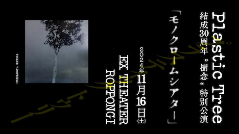 「Plastic Tree 結成30周年“樹念”特別公演『モノクロームシアター』」告知用画像