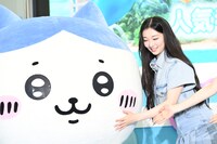 ハチワレ（左）をケアするカエデ。