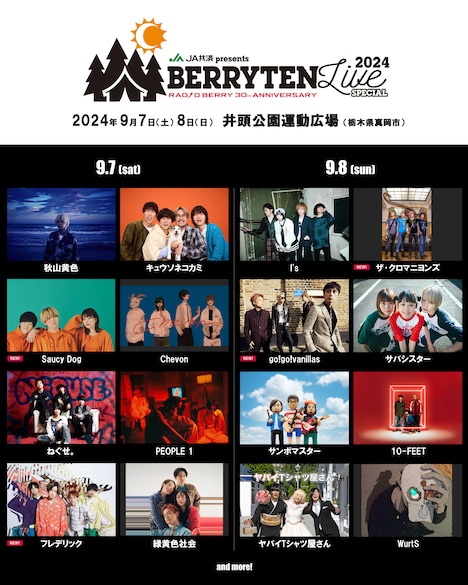 「ベリテンライブ2024 Special」出演アーティスト一覧