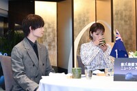 左から佐野勇斗（M!LK）、上野樹里。