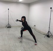 モーションキャプチャ撮影シーン。