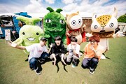 04 Limited Sazabysとモリゾー、キッコロ、04 Limited Sazabysのキャラクター。