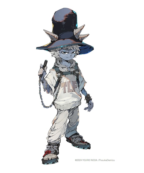 出水ぽすか描き下ろしキャラクター「AKUMU-KUN」。