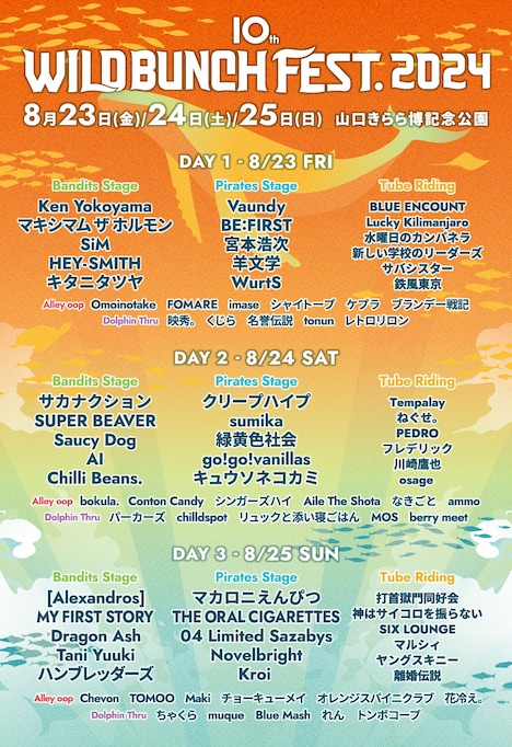 「WILD BUNCH FEST. 2024」出演者ラインナップ