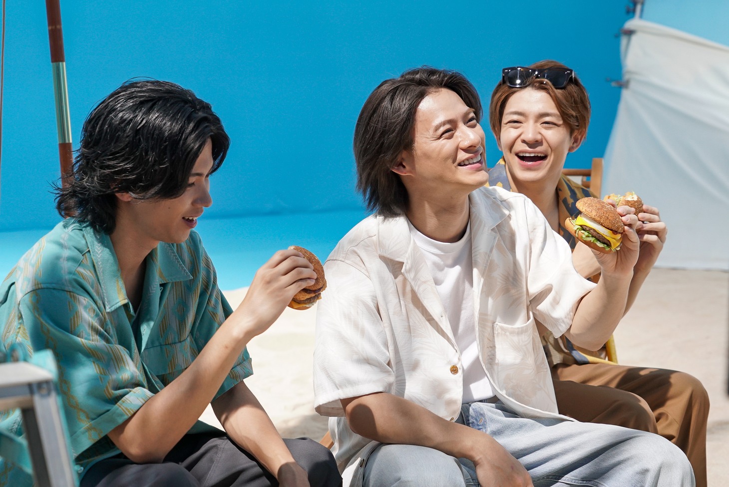 Number_iが出演するマクドナルドCMのメイキングカット。