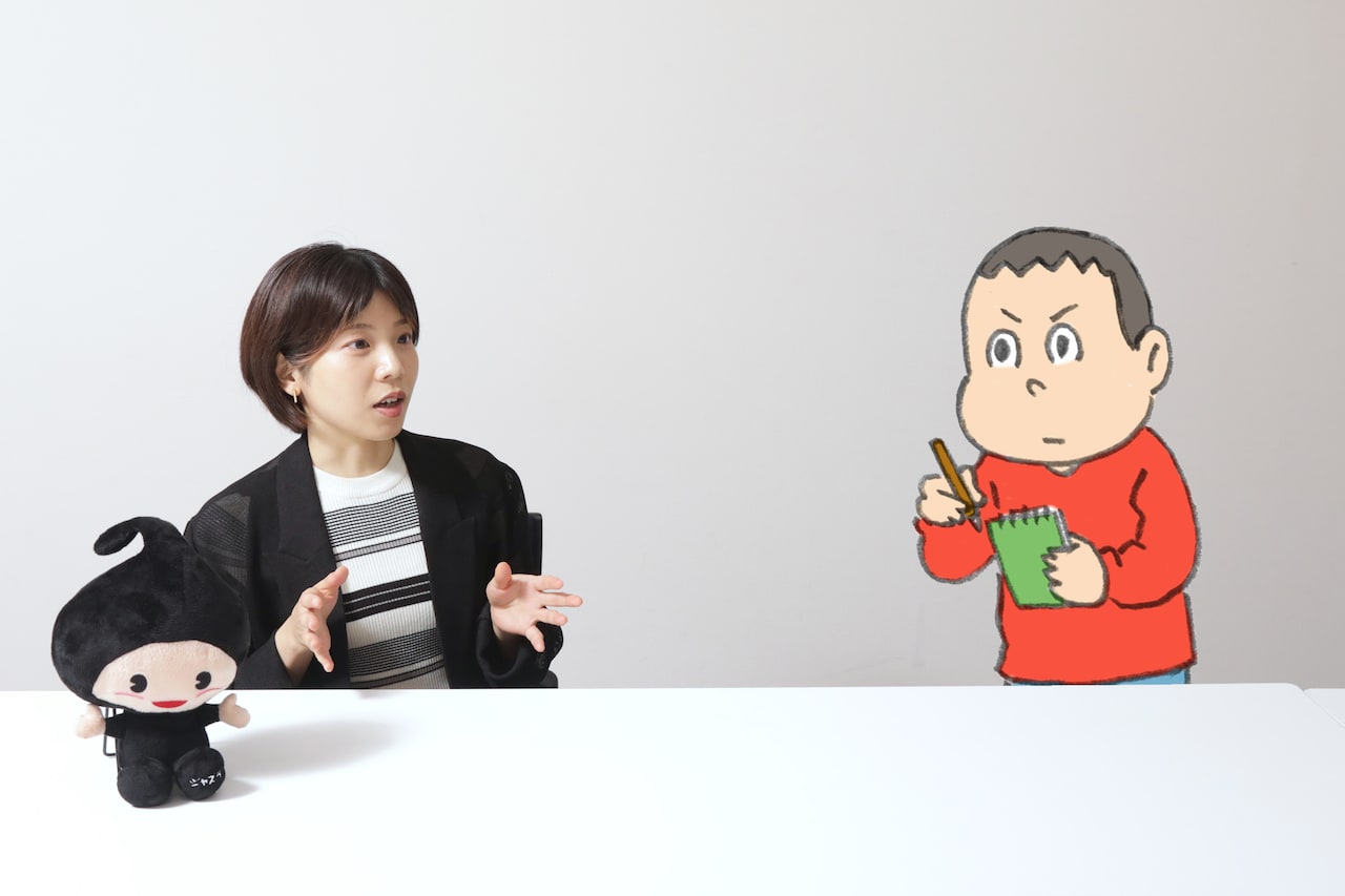 真剣に質問するキニナル君。