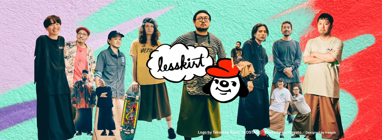 リンキィディンクがメンズ向けスカートブランド設立、ロゴはLOSTAGE五味岳久が制作