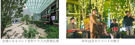 会場となるコレド室町テラス 大屋根広場と、昨年のイベントの様子。