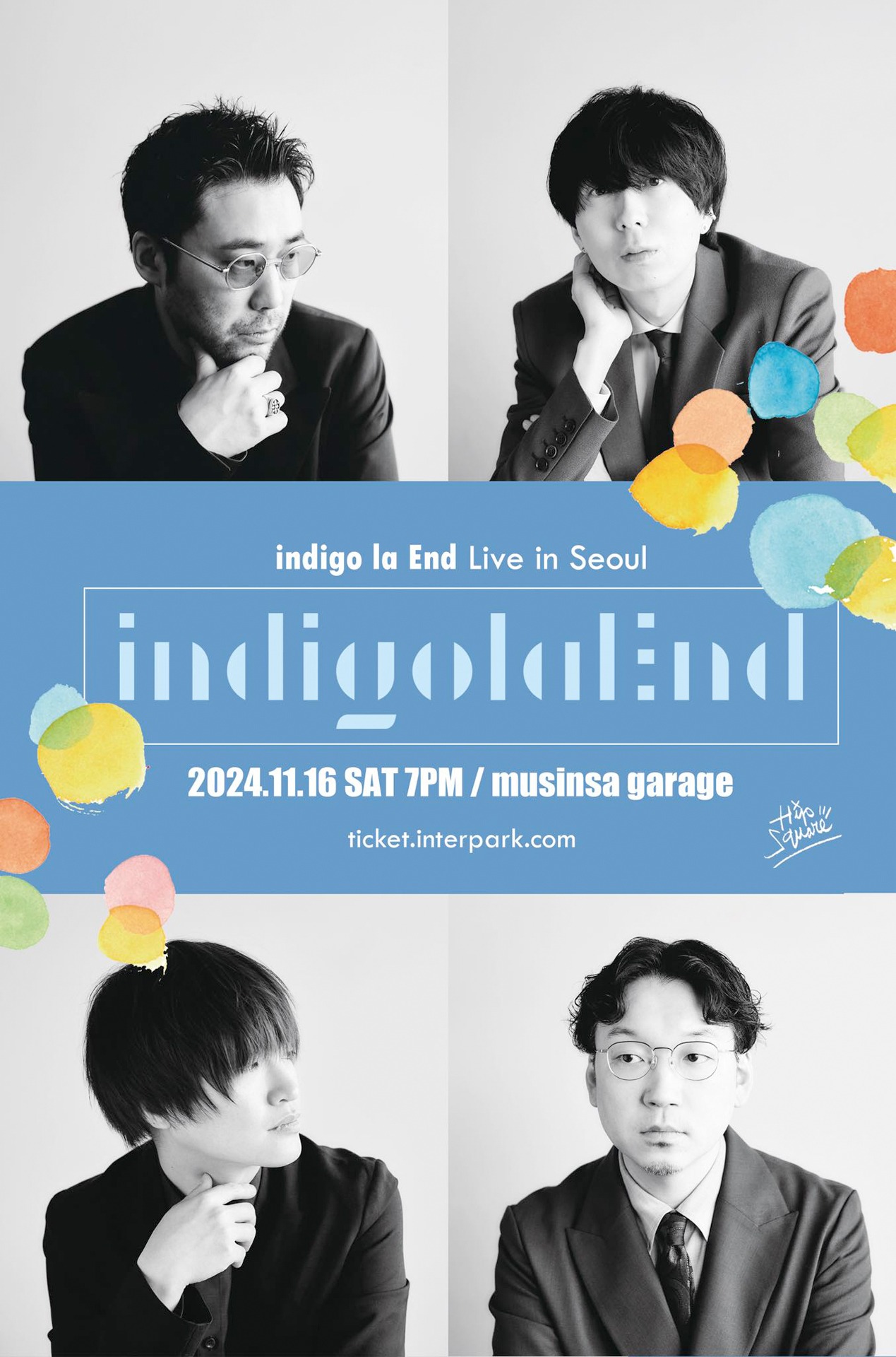 「indigo la End Live in Seoul」フライヤー