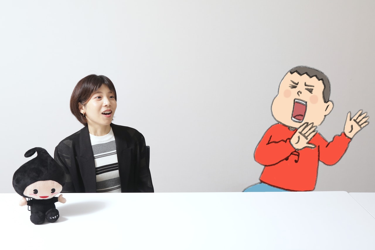 突然キニナル君がパンクし、びっくりする岩根さん。