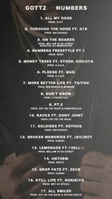 Gottz「Numbers」トラックリスト