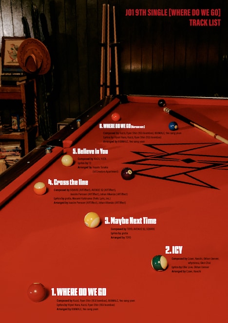 JO1「WHERE DO WE GO」トラックリスト (c)LAPONE Entertainment