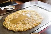 明太子チーズもんじゃ。aikoがサインに書いている影響もあり、ファンから最も人気があるという。