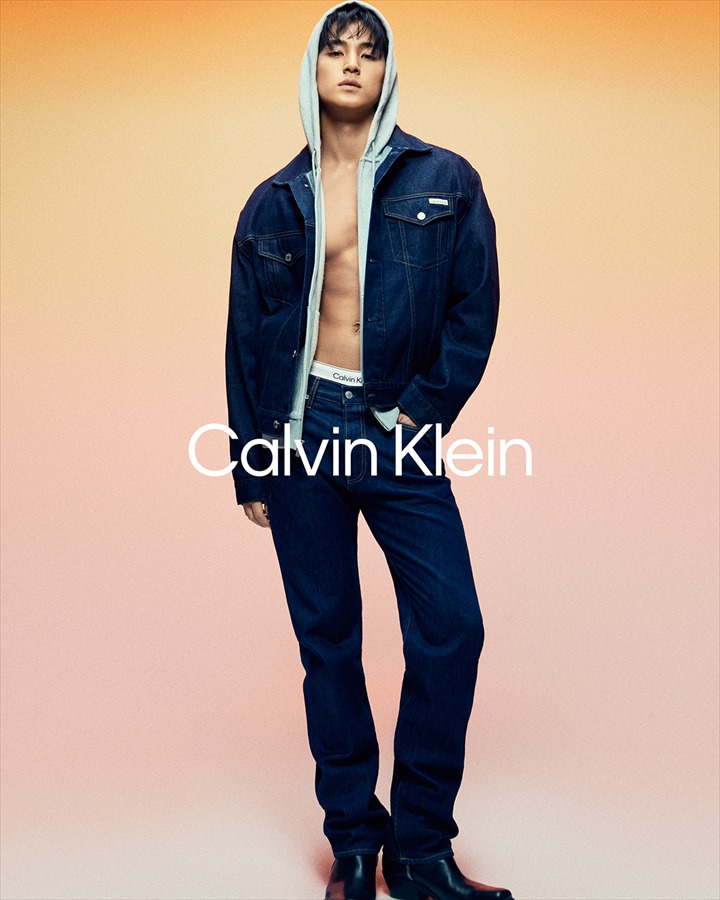 MINGYUを起用したCalvin Klein2024年秋のデニムキャンペーンビジュアル。