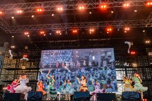 「えびちゅう 夏のファミリー遠足 略してファミえん in 山中湖2024」1日目の様子。