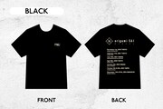 「origami SAI」クラウドファンディングリターンの限定Tシャツ（黒）。