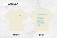「origami SAI」クラウドファンディングリターンの限定Tシャツ（白）。