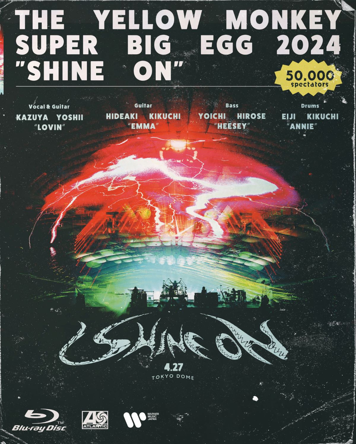 THE YELLOW MONKEY「THE YELLOW MONKEY SUPER BIG EGG 2024 "SHINE ON"」Blu-ray盤ジャケット