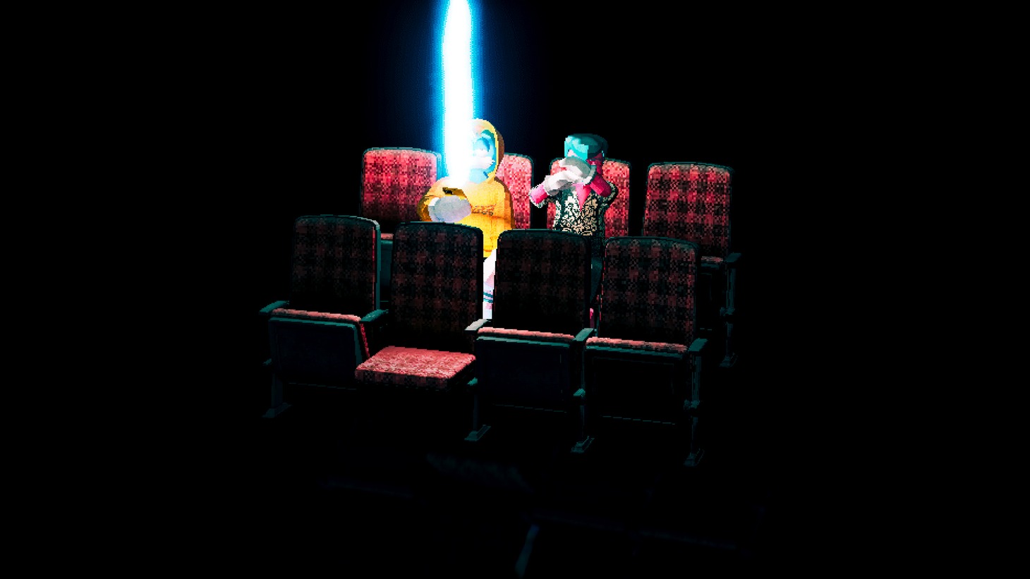 「奇奇怪怪」のマナーアニメ「映画鑑賞中御法度講座」より。
