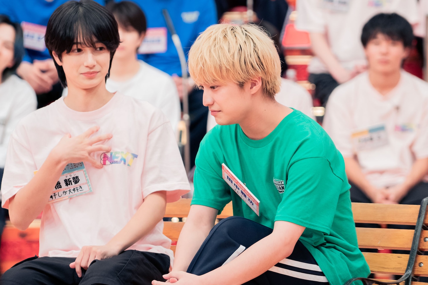 橋新夢（Last Forever）と田中雅功（Sakurashimeji）。(c)「DAN! DAN! EBiDAN!」製作委員会