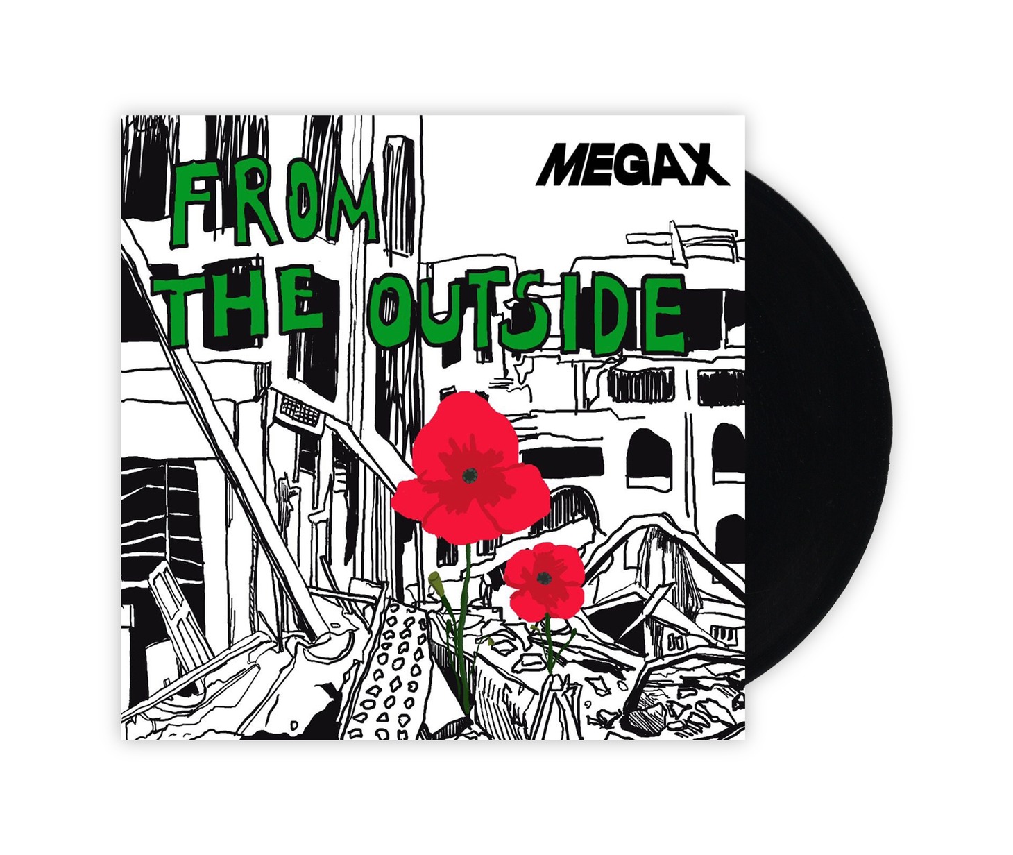 MEGA X「FROM THE OUTSIDE」アナログ盤のパッケージ。