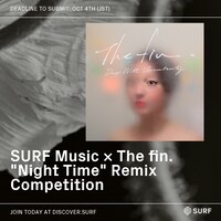The fin.×SURF Musicリミックスコンテストのビジュアル。
