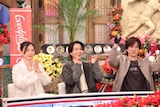 左から朝日奈央、木戸大聖、DAIGO。(c)フジテレビ