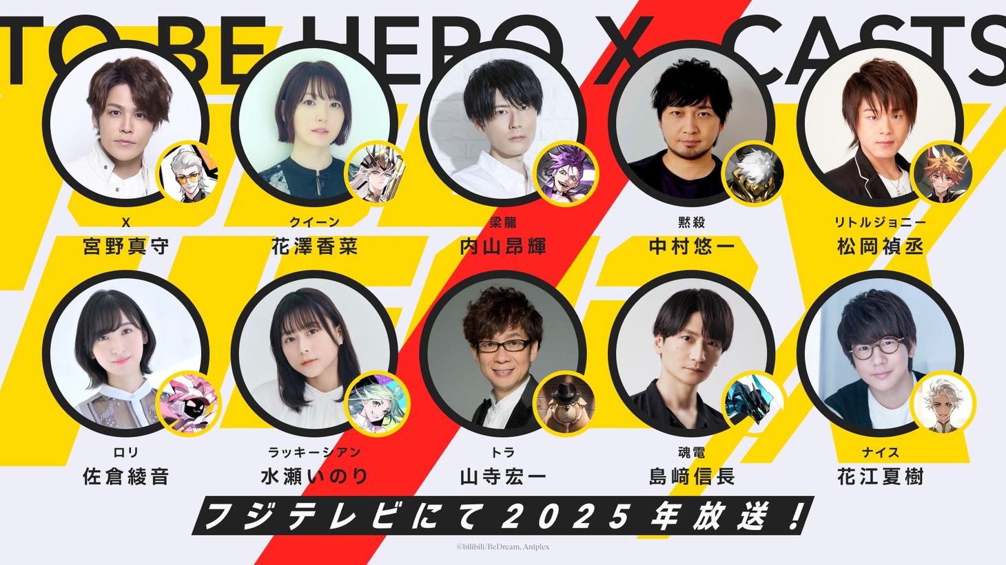 「TO BE HERO X」キャスト一覧 (c) bilibili/BeDream, Aniplex