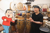 コンガの意外な歴史を知ってまたひとつ賢くなるキニナル君。