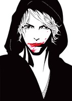 「HYDE x 上條淳士 Type : B ver. BLOOD」に使用されている上條淳士が描いたHYDEのイラスト。