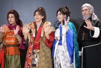 「前田慶次 かぶき旅 STAGE&LIVE～肥後の虎・加藤清正編～」囲み取材の様子。