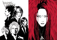 人気画像8位は「上條淳士の画業40周年を記念してBUCK-TICK、櫻井敦司、hideとのコラボTシャツ再販決定」より、上條淳士が描いたBUCK-TICKとhideのイラスト。