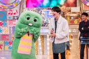 ガチャピンとジェシー(SixTONES)。(c)TBS