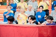 左から阿久根温世（ICEx）、八神遼介（ICEx）、高岡ミロ（Lienel）。(c)「DAN! DAN! EBiDAN!」製作委員会