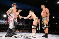 試合後の4選手。