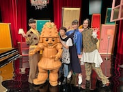 左からかしゆか、はに丸、田中真弓、あ~ちゃん、のっち。(c)NHK