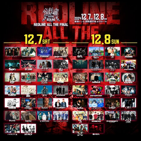 「REDLINE ALL THE FINAL」出演アーティスト一覧