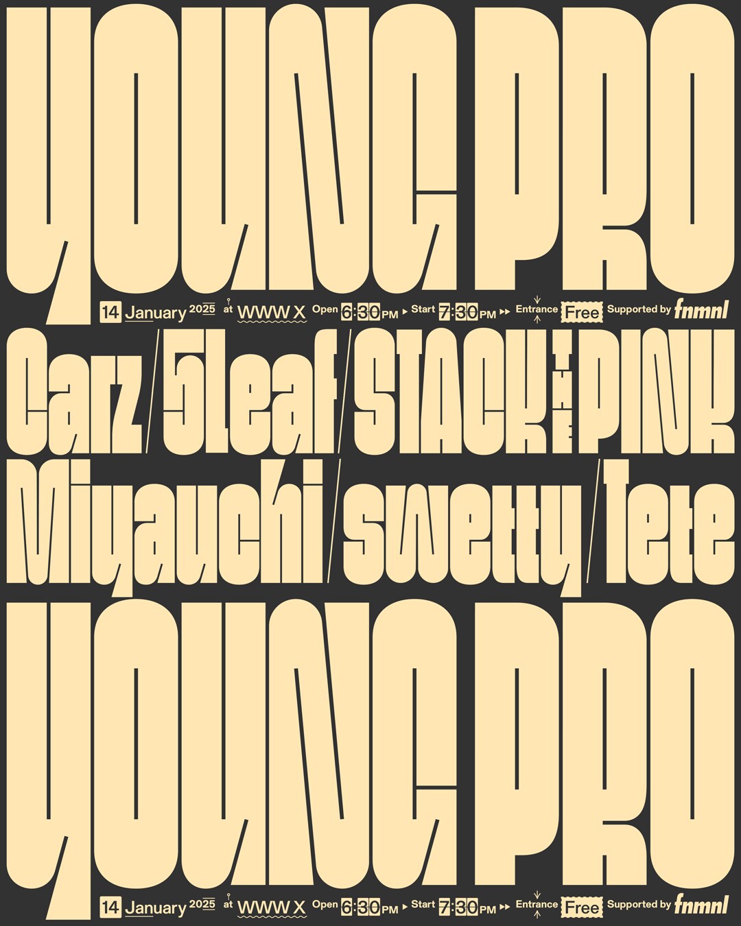無料ヒップホップイベントにTete、Carz、STACK THE PINK、swetty