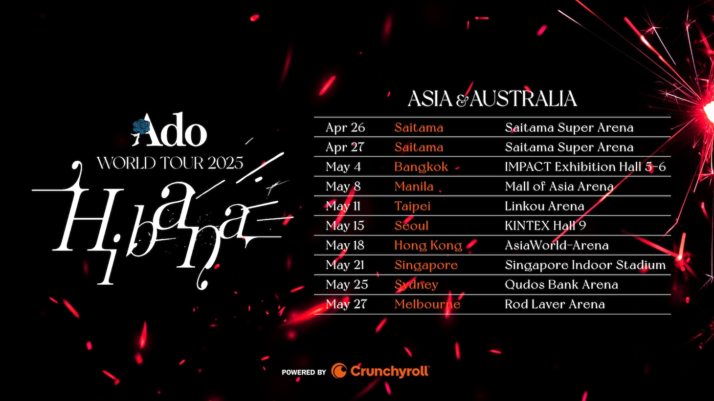 「Ado WORLD TOUR 2025 "Hibana" Powered by Crunchyroll」カレンダー
