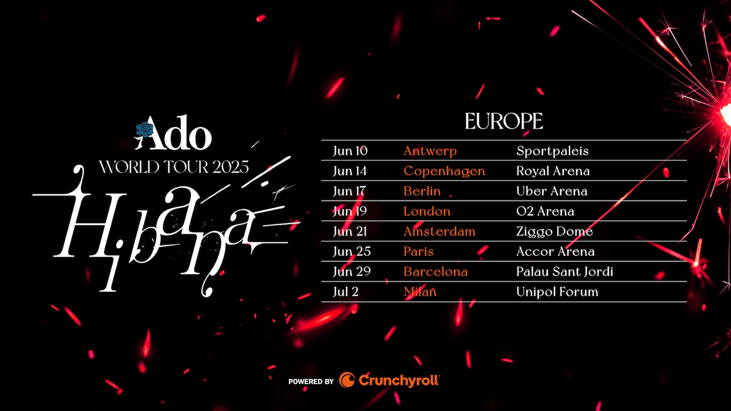 「Ado WORLD TOUR 2025 "Hibana" Powered by Crunchyroll」カレンダー