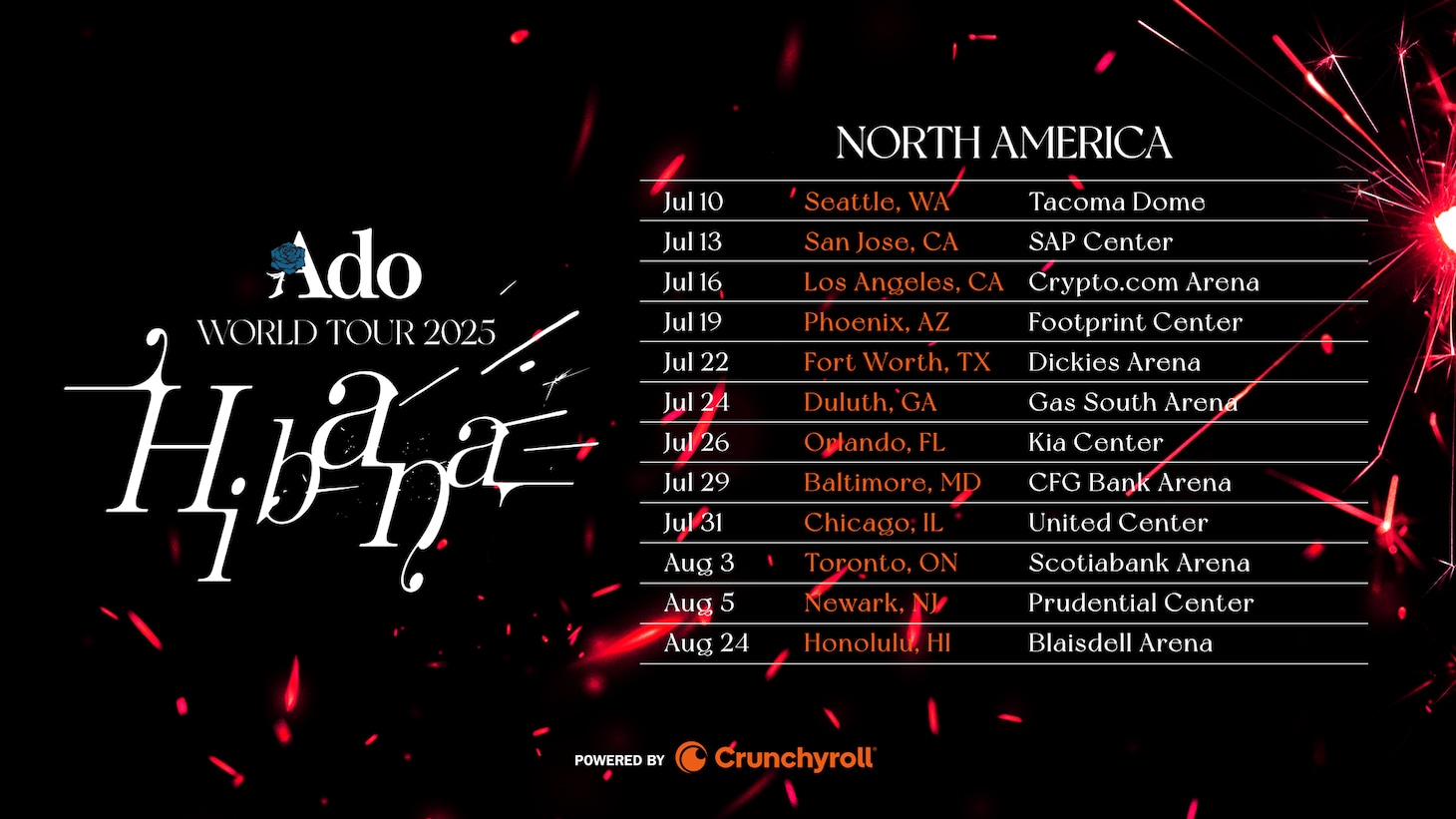 「Ado WORLD TOUR 2025 "Hibana" Powered by Crunchyroll」カレンダー