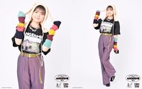 アンジュルム×BEAMSコラボTシャツを着用する松本わかな。