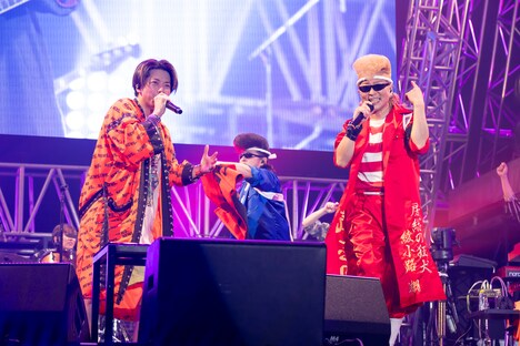 左から増田貴久（NEWS）、早乙女光、綾小路翔（氣志團）。（撮影：釘野孝宏）