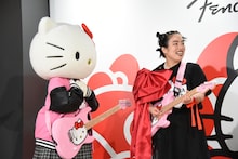 ハローキティとゆりやんレトリィバァ。