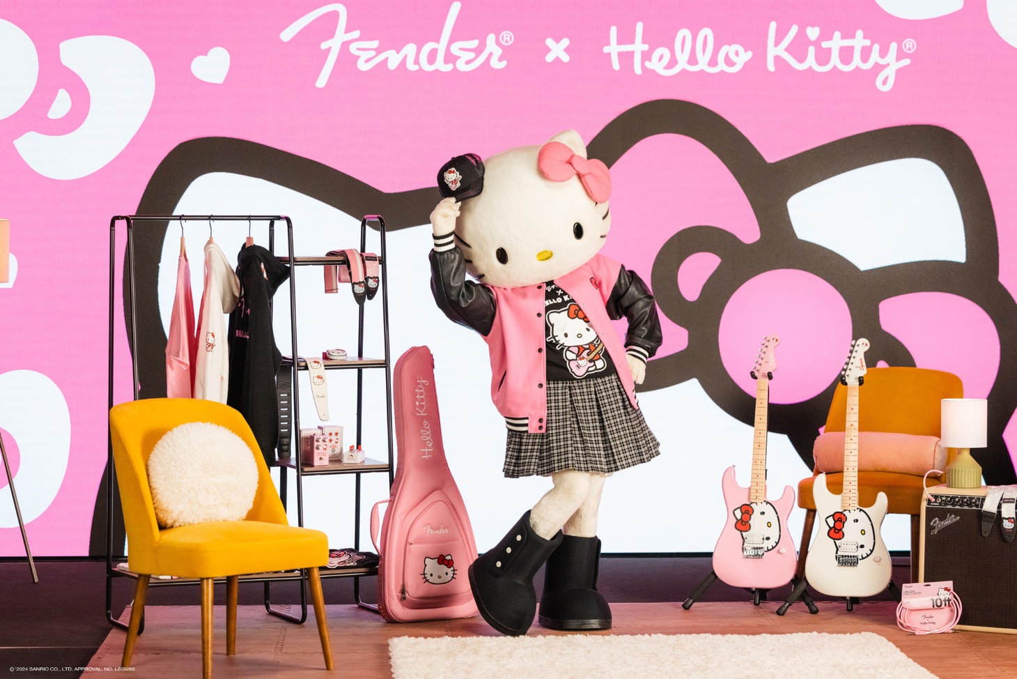 「Fender x Hello Kitty 50th Anniversary Collection」告知動画より。