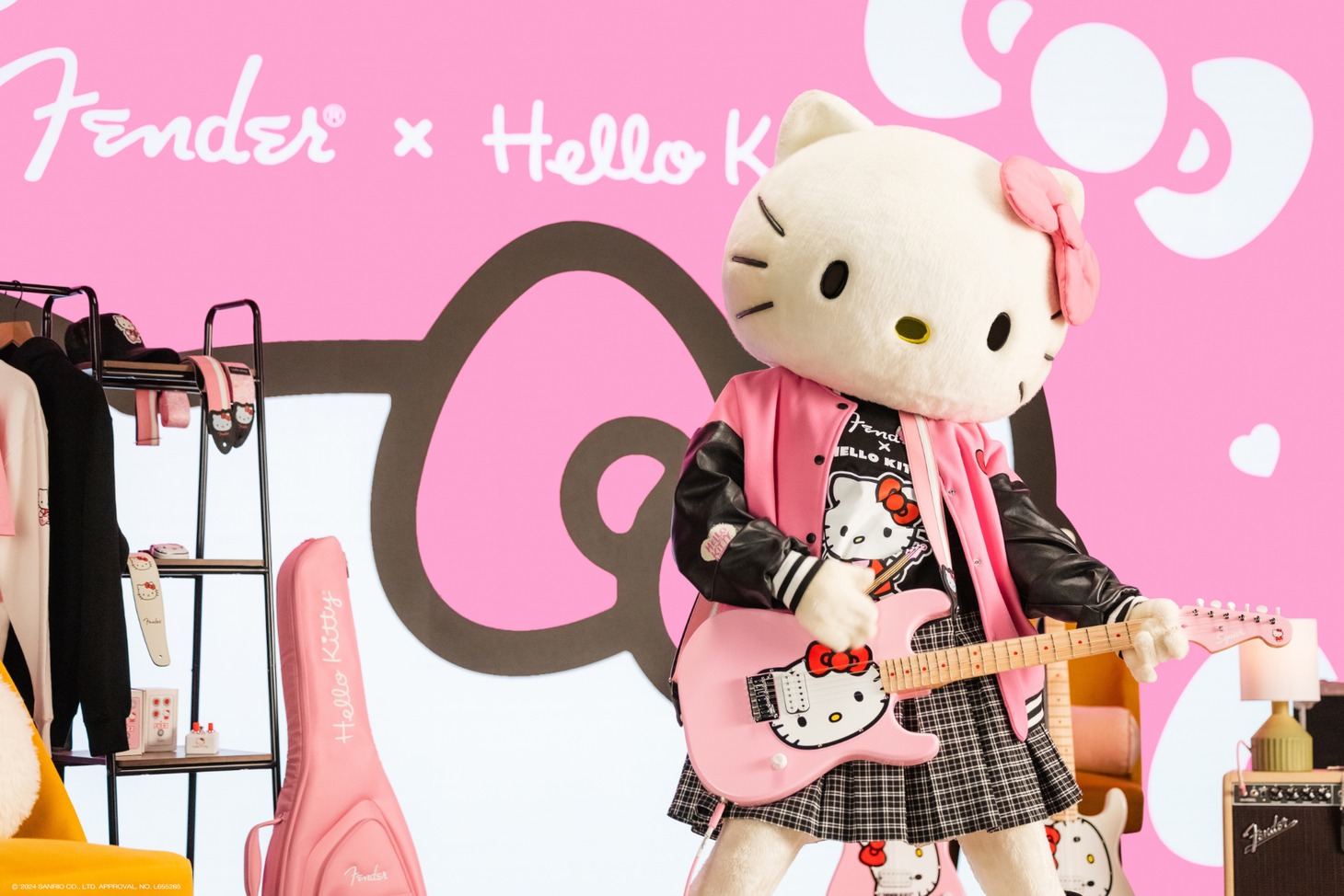 「Fender x Hello Kitty 50th Anniversary Collection」告知動画より。