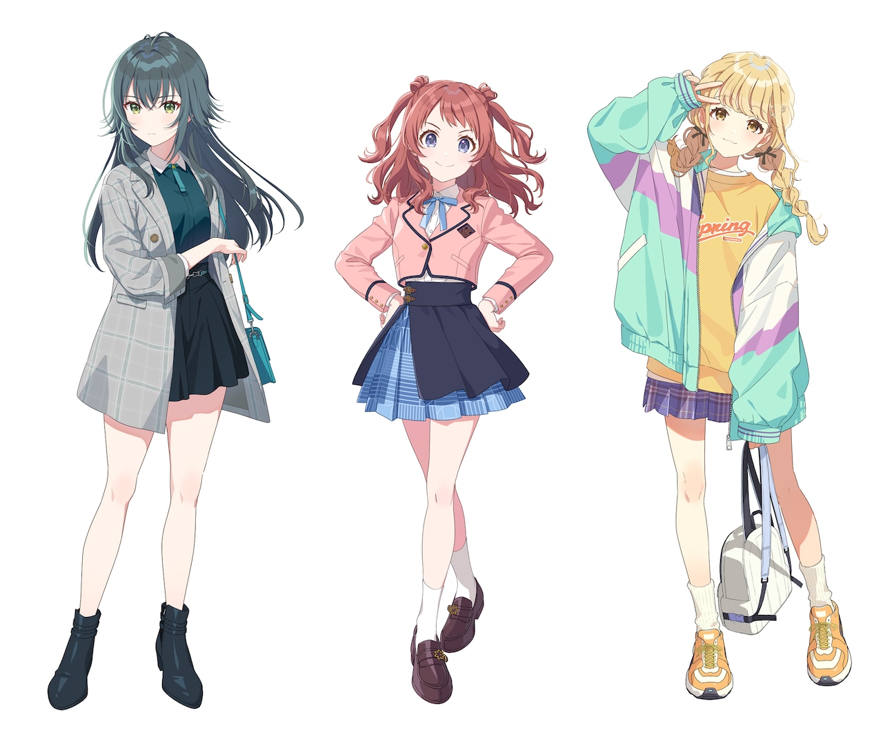 左から月村手毬、花海咲季、藤田ことね。